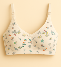 Comfortable Floral Print Bralette Soft Cotton Design Non-Padded for Everyday Wear