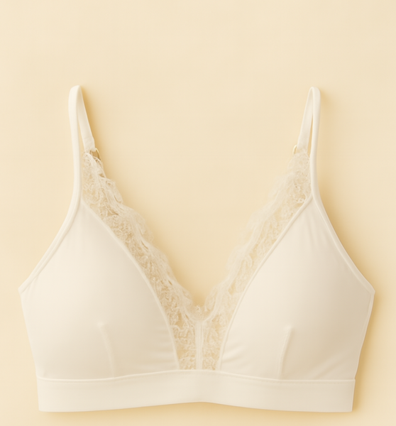 Light-Padded Soft Lace Trimmed Non-Wired Bra Elegant & Comfortable Everyday Wear